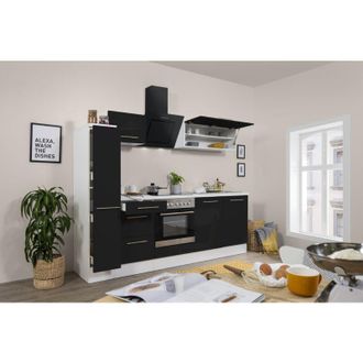 Respekta Cucina Blocco cucina Blocco cucina Bianco Nero Amanda 240 cm Respekta Premium