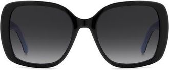 Kate Spade New York Wenona 57mm Square Sunglasses in Black/Blue at Nordstrom