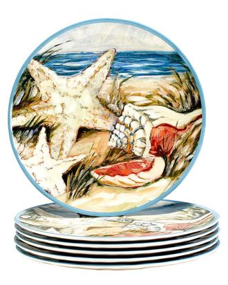 Certified International Seacoast Melamine Set Of 6 Dinner Plate