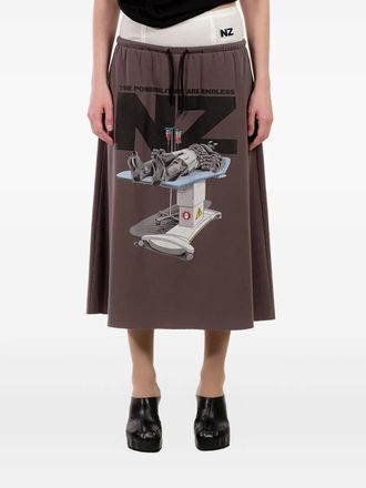 Natasha Zinko Rok met grafische print - Bruin