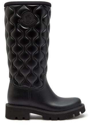 Moncler Kickstream High Quilted Rubber Wellington Boots - Black - 41 (IT41 / UK8)