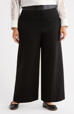 Lyss&eacute; Denver High Waist Ankle Wide Leg Ponte Pants in Black at Nordstrom, Size 1X