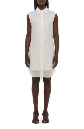 Helmut Lang Sleeveless Shirtdress in White/Soft White at Nordstrom, Size Xx-Small