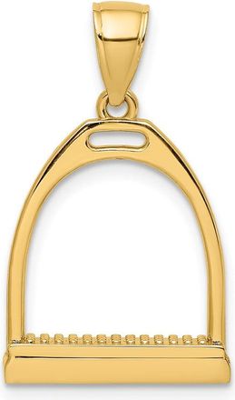 Diamond2Deal 14k Yellow Gold 3-D Polished Large Horse Stirrup Charm Pendant