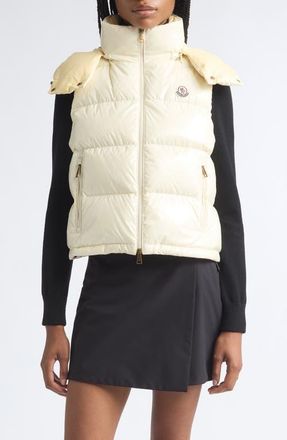 Moncler Niverolle Crop Down Vest in Yellow at Nordstrom, Size 3