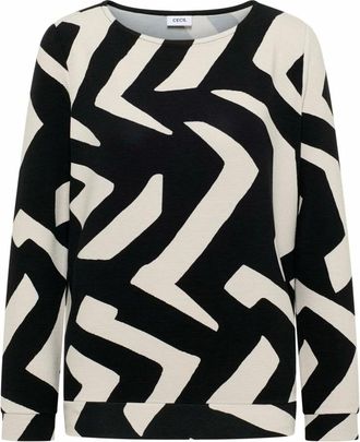Cecil Ottoman Shirt - Dames - Truien - Veelkleurig - Maat: S Viscose