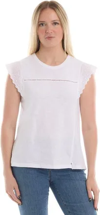 Wilt Eyelet Cap Sleeve Tee in White at Nordstrom, Size X-Small