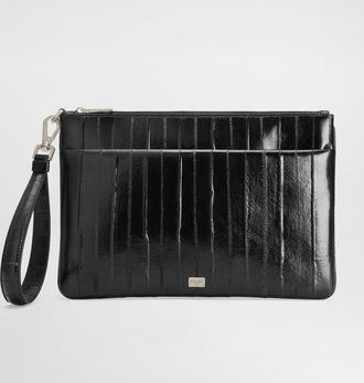 Dolce & Gabbana Eel Skin Necessaire - Man Briefcase And Clutches Black Onesize