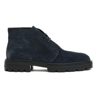 Hogan Schoenen, Heren, Blauw, 40 1/2 EU, Suède, Blauwe Suède Enkellaarzen Stijlvol Comfort