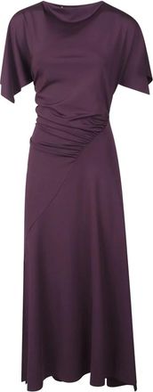 Victoria Beckham Cap Sleeve Jurk - Dames - Casual kleedjes - Paars - L - Kleedjes