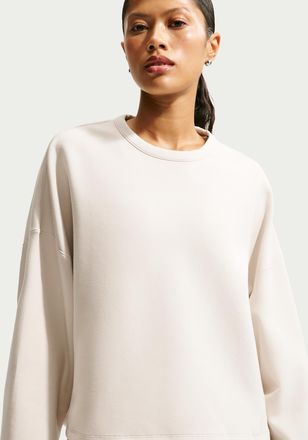 Nike Womens 24.7 ImpossiblySoft Dri-FIT Oversized Crew-Neck Top in Brown | HQ8193-104