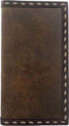 Roper Mens Stitched Edge Leather Rodeo Wallet In Brown/tan