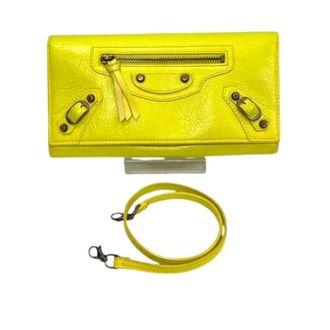 Balenciaga Pre-owned Clutches, female, Yellow, Size: ONE SIZE Pre-owned Classic Calfskin Long Wallet