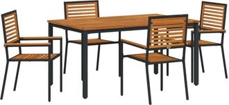 vidaXL Vidaxl - Garden Dining Set 9 pcs Black 200 x 100 x 75 cm Poly Rattan