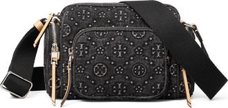 Tory Burch T Monogram Denim Pocket Crossbody Bag in Black at Nordstrom