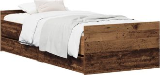 vidaXL Estructura De Cama Madera Envejecida 100 X 200 Cm Vidaxl