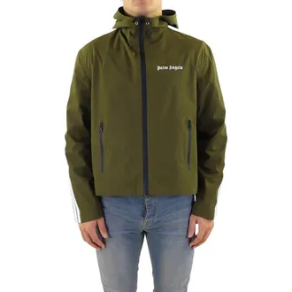 Palm Angels Polyurethane Hooded Jacket - Olive