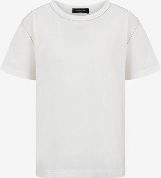 Fabiana Filippi Kurzarm-Baumwoll-T-Shirt mit Stickerei Diamant&eacute;