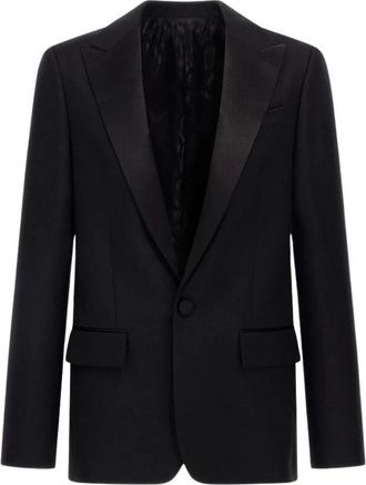 Roberto Cavalli Zwarte single-breasted jas gemaakt in Itali&euml; - Heren - Blazers - Zwart - S - Jassen