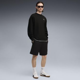 Puma Felpa girocollo Essentials Elevated dal taglio morbido da uomo, Abbigliamento, Nero, XXL