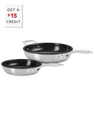 LE CREUSET Essential Stainless Steel Non-Stick 2Pc Frying Pan Set With $15 Credit