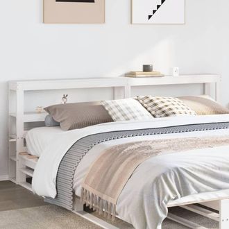 Berkfield Home Headboard with Shelves White 180 cm Solid Wood Pine