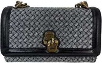 Bottega Veneta Pre-owned Shoulder Bags, female, Black, Size: ONE SIZE Pre-owned Canvas Shoulder Bag