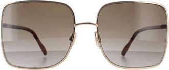 Jimmy Choo London Square Womens Gold Havana Brown Gradient ALIANA/S Metal - One Size