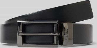 HUGO BOSS Ledergürtel mit Dornschließe Modell ELVIO in Black, Größe 100