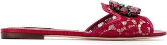 Dolce & Gabbana Red Slip On Flats