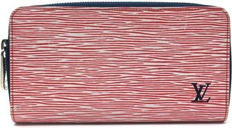 Louis Vuitton Epi Denim Red Color Rouge Epi Leather Long Wallet (Bi-Fold) (Pre-Owned)