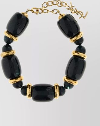 Saint Laurent two tone resin and metal bracelet
