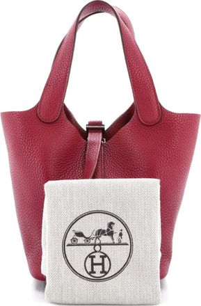 Herm&egrave;s Borsa a secchiello Picotin Lock PM in pelle Clemence - Rosso