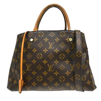 Louis Vuitton Montaigne Handbag Monogram Canvas Brown Canvas Handbag (Pre-Owned)