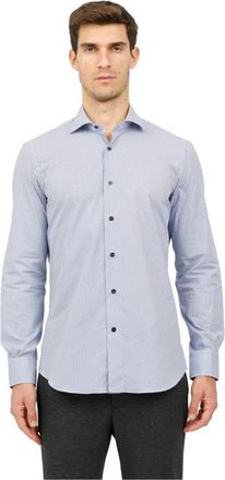 Mazzarelli Camicia con micro lavorazione fantasia e bottoni in tono - Heren - Zakelijke Overhemden - Veelkleurig - M - Overhemden