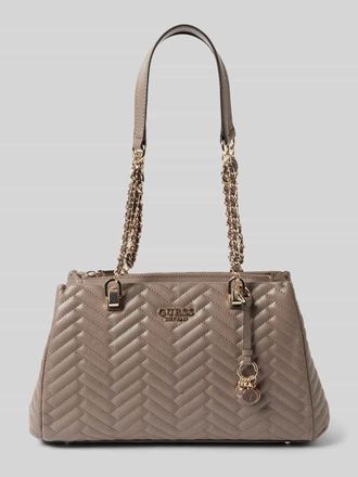 Guess Handtasche mit Label-Applikation Modell ANNING in Taupe, Gr&ouml;&szlig;e 1