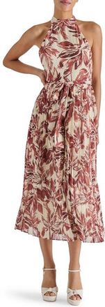 Steve Madden Rosemary Leaf Print Pleated Dress in Rio Print at Nordstrom, Size 12