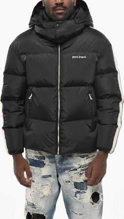 Palm Angels Quilted Puffer Jacket with Contrast Side Stripes Palm Angels