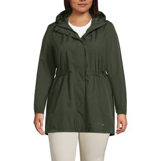 Lands End Squall Packable Waterproof Raincoat in Rich Olive Green at Nordstrom, Size 2X