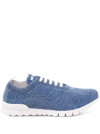 Kiton Getextureerde low-top sneakers - Blauw