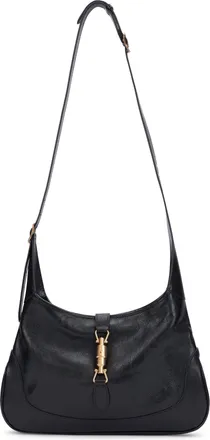 Gucci Womens Shoulder Bag Jackie 1961 Black Leather Black-Black Black/black