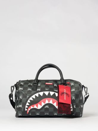 Sprayground Borsone in cotone spalmato saffiano a scacchi con logo