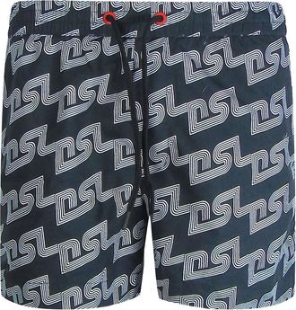 Diesel Mens Diesel BMBX-KEN-37 All Over DSL Logo Black Beach Shorts - Size: 32/30/31