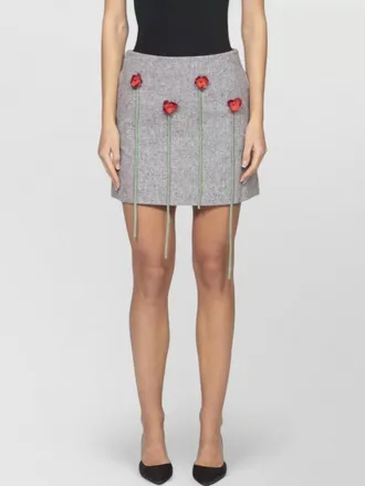 Moschino high waist mini skirt floral embellishments