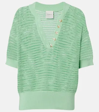 Varley Callie open-knit cotton top