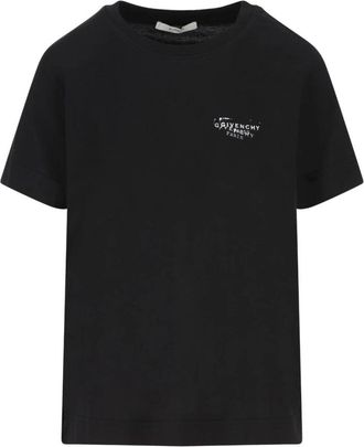 Givenchy Stamp Print T-Shirt - Dames - T-shirts - Zwart - M - Nylon - Tops