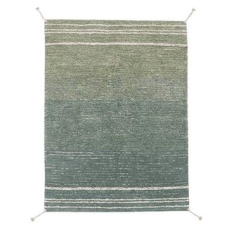Lorena Canals Reversible Washable Rug Twin in Vintage Blue, Olive, Natural at Nordstrom, Size X-Small