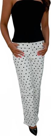 Le Lis Blanc Deux Polka Dot Pants In White