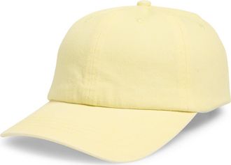 Nordstrom Rack Stonewash Cotton Dad Cap in Yellow at Nordstrom Rack