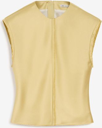 Ami &Auml;rmelloses Satintop mit Rundhalsausschnitt